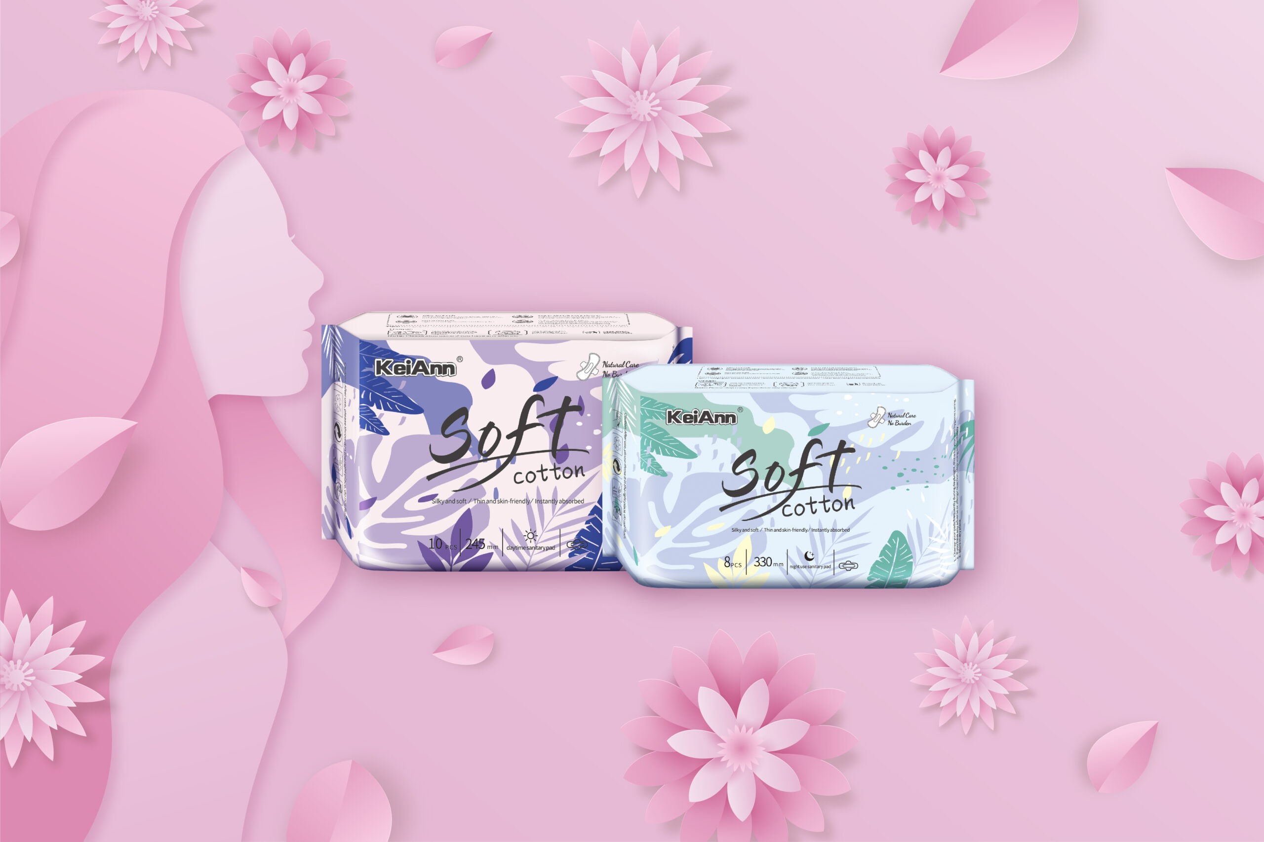 Sanitary napkins with wings and ultra-thin absorbent layers
