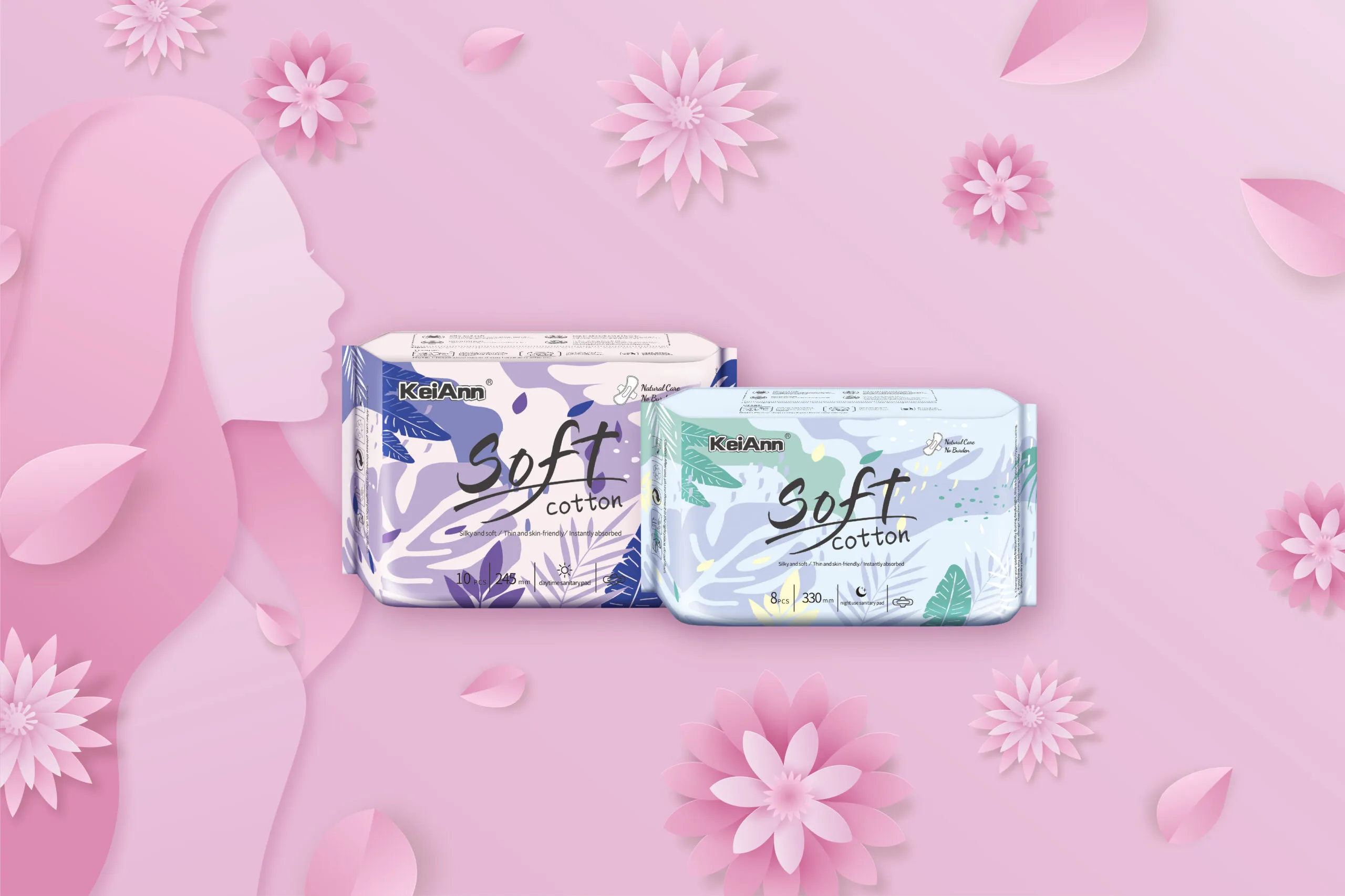 Sanitary napkins with wings and ultra-thin absorbent layers