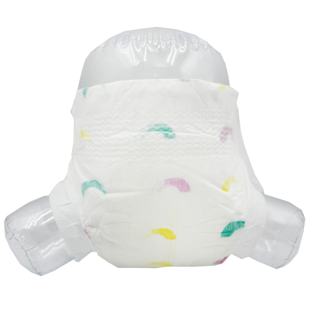 OEM diaper packaging with colorful private label designs and flexible pack sizes