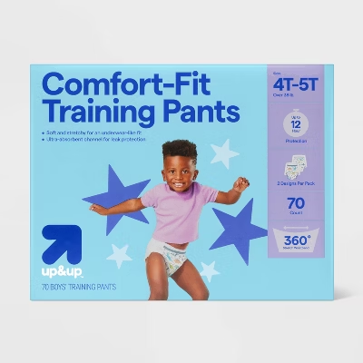 Target Up & Up Training Pants with stretchable sides and clean design, set against a neutral background